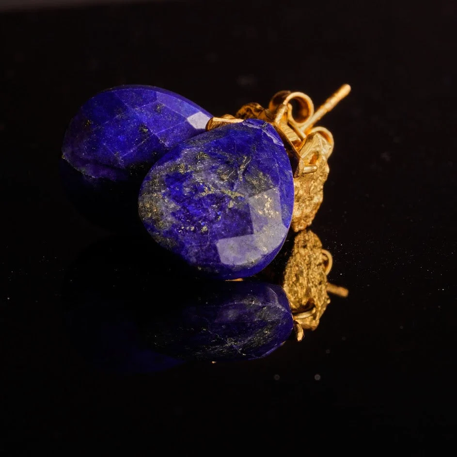 Van Gogh inspired Lapis Lazuli and gold jewelry design by Manjusha Jewels
